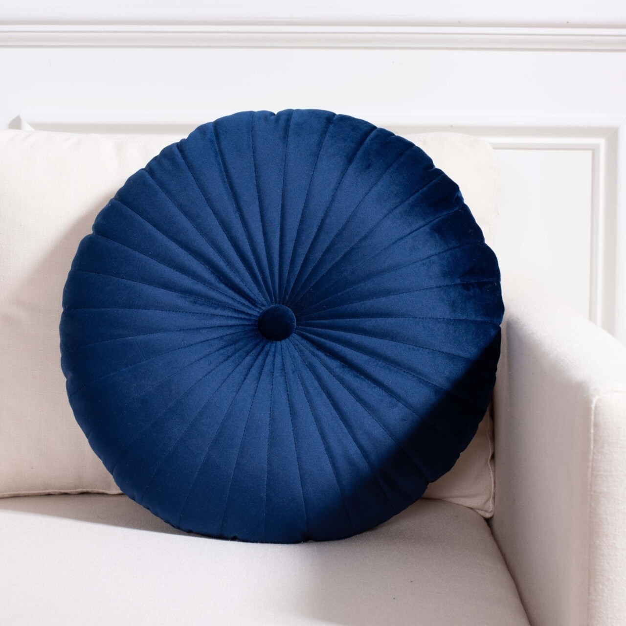 Safavieh Vallory Round Pillow Navy Home Decor Pillow Decorative Throw Cushion
